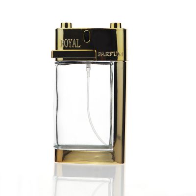 110 ml Royal Parfum Fragrance Bottle Lighter Shape Gold Clear Perfume Glass Bottle