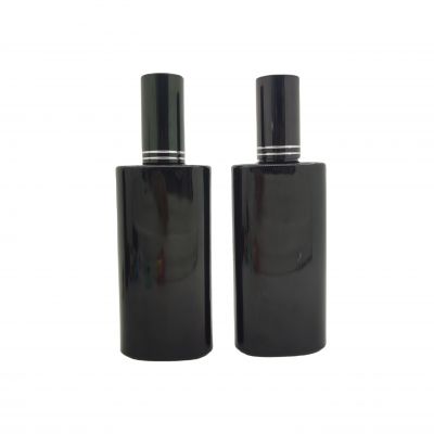90ml Black Perfume Bottle With Black Cap glass containers for cosmetics