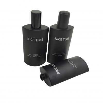 100ml Rectangular Black Glass Spray Perfume Bottles With Black Cap For Men skincare packaging bottle