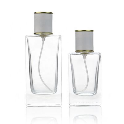 Manufacturers Custom Design Luxury Square Empty Rectangular 50 ml Perfume Bottle Perfume Glass Bottles With Spray