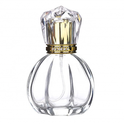 Round Screw Refillable Glass Spray Perfume Bottles 50ml Glass Empty Perfume Glass Bottles