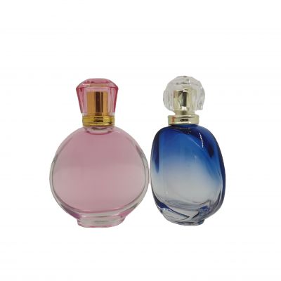 100ml Round Bottom Empty Fragrance Glass Spray Perfume Bottle Packaging amber glass bottle Gradient Color Design