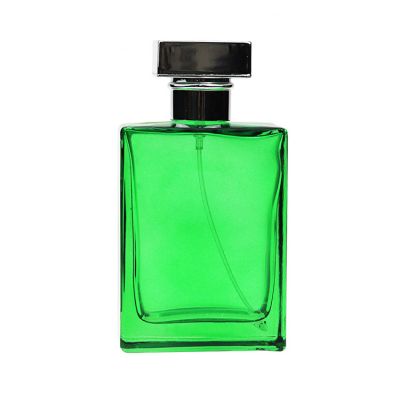 New Luxury 50ml 100ml Square Green Cyrstal Perfume Bottle Glass