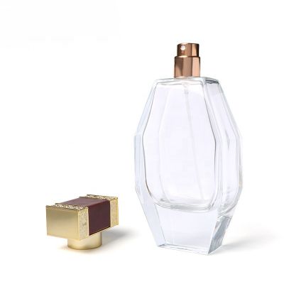 Popular Custom Perfume Bottle Transparent Hexagonal Perfume Bottles Perfume Empty Bottles With Gold Cap