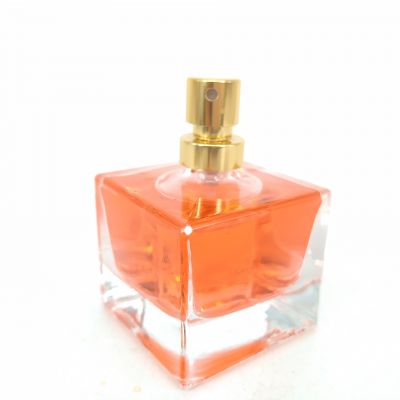 30ml 50ml 100ml Vintage Glass Square Perfume Spray Bottles With Pump Sprayer for Perfume Packaging