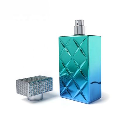 Hot Selling Custom Made 100Ml Perfume Bottle 10Cl Luxury Square Glass Bottle Colourful Spray Bottle With Cap
