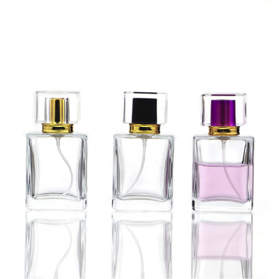 Glass Perfume Empty Spray Bottles Gold Cap Refillable Luxury Wholesale Square 50ml Red Pink Black PUMP Sprayer Perfume Packing