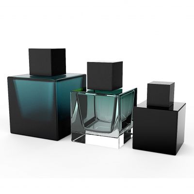luxury wholesale mini square 30ml 50ml 100ml empty spary perfume oil bottle glass