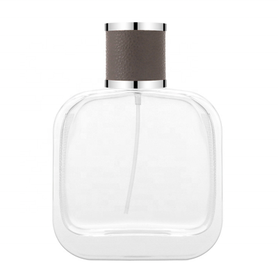 Wholesale customization Glass Clear spray empty perfume bottle 100ml Silver cap