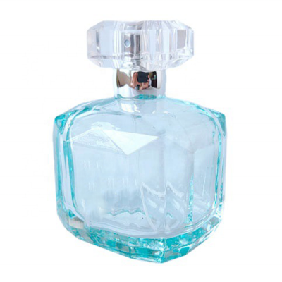 Wholesale customization luxury glass Perfume bottle Empty Blue 100ml With cover