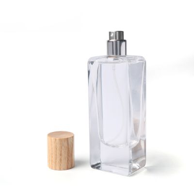 wholesale luxury 50ml square spray cap empty refill glass bottle perfume bottle with packing