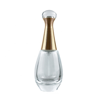 Wholesale luxurious 30ml empty clear glass perfume spray bottle with long neck bayonet cap
