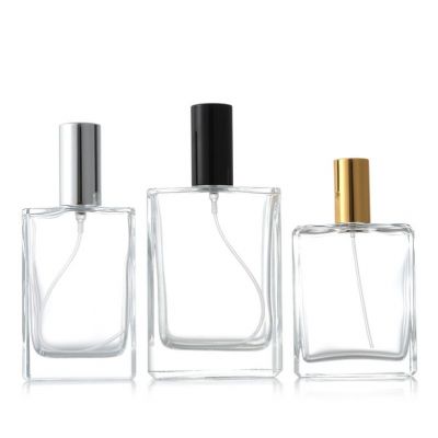 30ml Empty Spray Perfume Glass Bottle square rectangle shape perfume glass bottle with pump spray lid