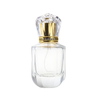 Clear Glass Oil Perfume Bottle Glass Essential Oil Gold Empty Perfume Bottle 50 Ml
