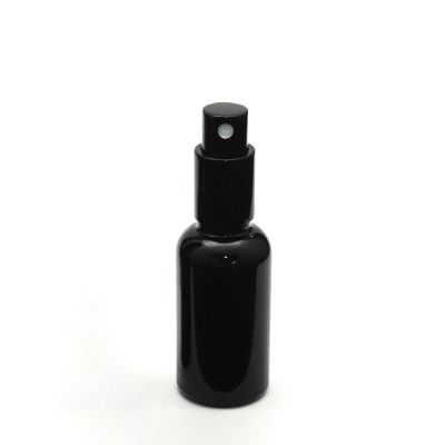 wholesale 30ml round perfume glass black bottle refillable perfume spray bottles