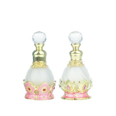 Custom dubai style glass essential oil bottle arabic colorful perfume glass bottle
