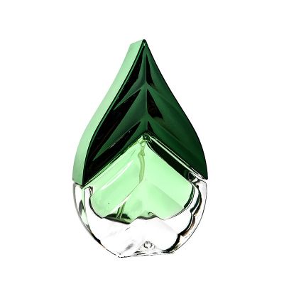 35ml high quality crystal glass high transparency perfume bottle for men leaf shaped spray perfume bottle