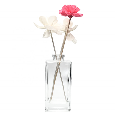 Custom Glass Bottle Diffuser Perfume Flat Square Glass 150ml Home Aroma Bottle