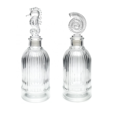 Air Fresh Aroma Bottle Glass Embossed 200ml Reed Diffuser Empty Bottle