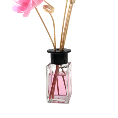 Classical 90ml Square Glass Decanter Reed Diffuser Bottle With 27mm Neck
