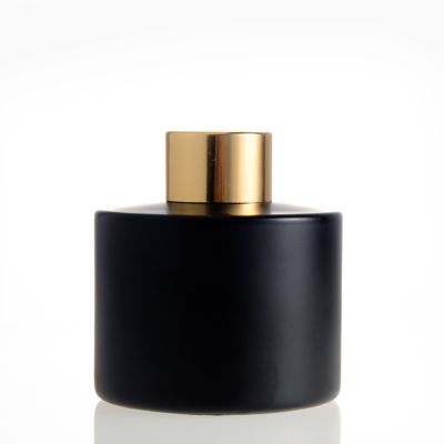 Factory Wholesale Empty Cube 100ml Round Black Perfume Aroma Diffuser Fragrance Bottle Glass Aromatherapy Bottle