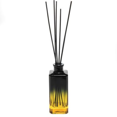 Customize Empty Aroma 150ml Reed Diffuser Bottle Yellow Colored Luxury Glass Bottle