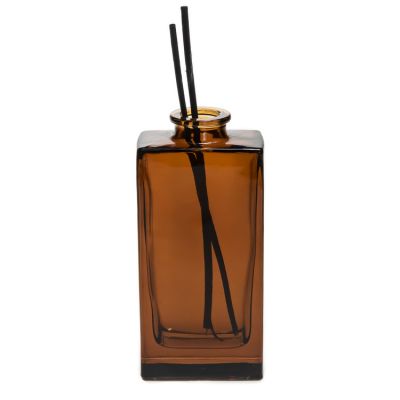 Good Price Customized Wholesale 150ml Square Reed Diffuser Bottles Amber With Rattan Sticks