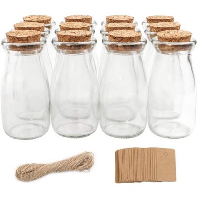 Small Spice Jars ,3.4oz Small Glass Favor Jars, 100ml Small Glass Bottles with Cork Lids