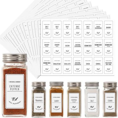 Spice Jar Labels Stickers, Extra Write-on Labels for DIY, Farmhouse Waterproof Spice Labels for Spice Containers, Glass, Mason Jars