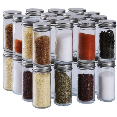 Small Glass Spice Jars(4 oz),Ball Spice Containers Bottles Shaker Lids and Airtight Metal Caps