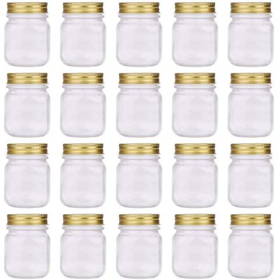 5oz Clear Glass Jars with Lids(Gold),Small Spice Jars 