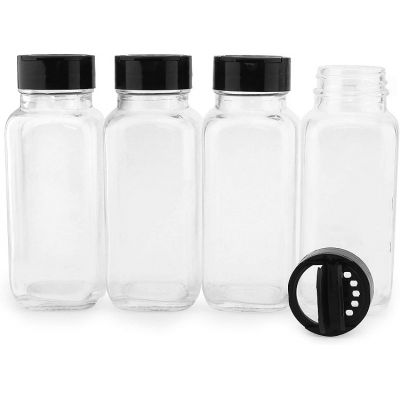 Square Spice Jars, Spice Shaker/Pourer with Lid