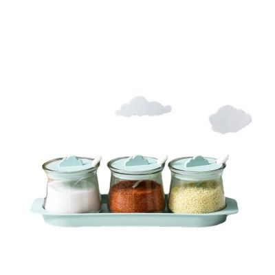 Kitchen Glass Spice Jars Set Organizer Salt and Pepper Shakers Sugar Container Canister Sets Seasoning Storage Bottle Gadgets