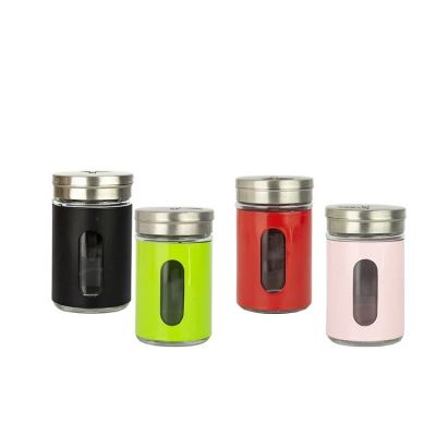 Kitchen Camping Barbecue Glass Storage Gadget Sets For Cumin Chili Condiment Salt Seasoning Pepper Spices Jars Bottles Container