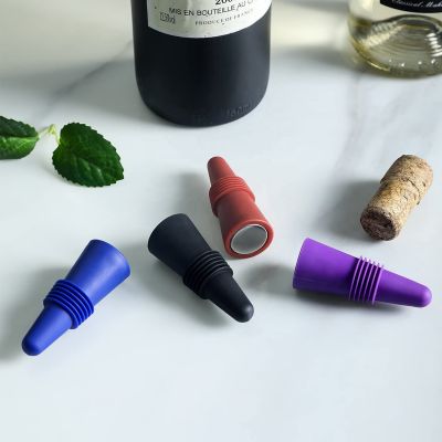 Wholesale Assorted Colors Silicone Reusable Sparkling Wine Bottle Stopper Beverage Bottle Stoppers