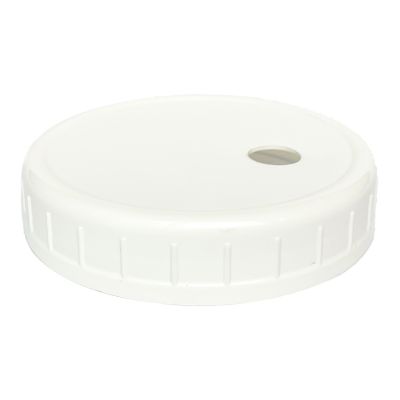 Custom 86mm White Wide Mason Plastic Boba Tea Jar Lids with Straw Hole