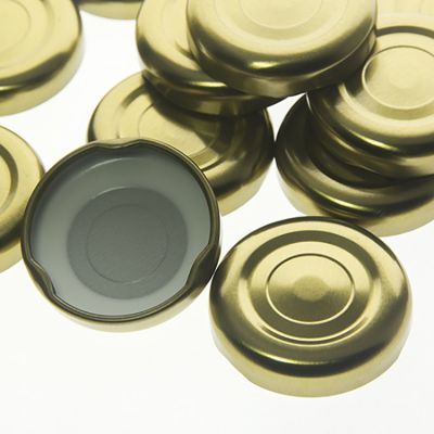 BPA FREE Airtight 38mm Metal Twist Off Glass Bottle Lids with Safety Button Plastisol Liner