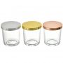 hand-made 200ml 300ml Round arc transparent glass candle jar scented wax glass candlestick with lid