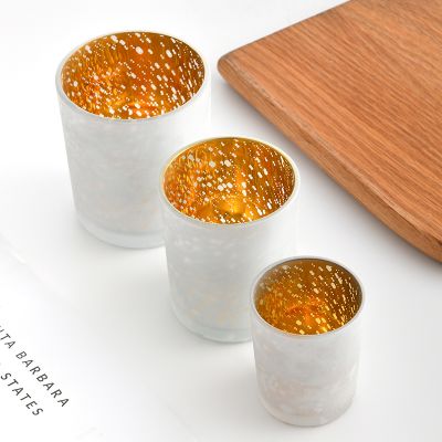 Electroplated Gold Starry Sky Votive Candle Holders For Home Decoration Wedding Gifts Glass Candle Jar