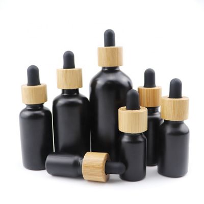 wholesale frosted black CBD oil Glass Dropper Bottle 10 ML 15 ML 30 ML 50 ML 60 ML 100 ML with Pipette Dropper