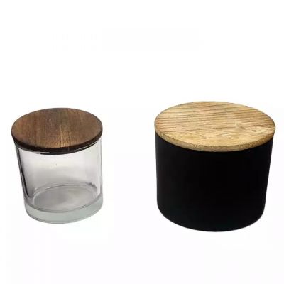 customized 250 ml-500 ml empty matte white/black glass candle container with box