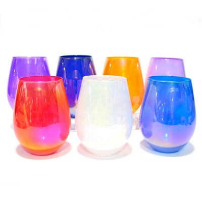 20 oz bulk order sustainable nice iridescent heat resistant big holographic white gloss egg shape rainbow candle jar