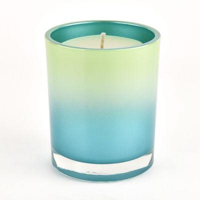 8oz 10oz glass candle jar with ombre color inside