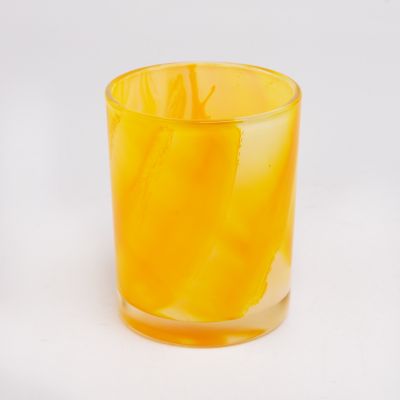 colorful glass candle jars 8oz marble glass jar for scented candle