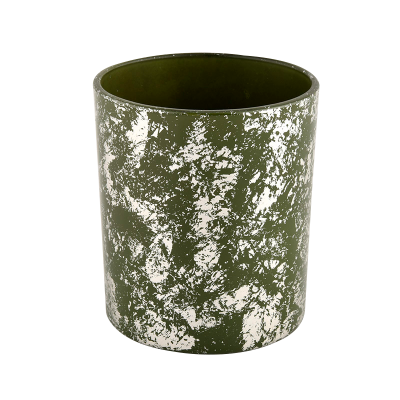 Custom wholesale Luxury gold green glass Empty Candle Jar