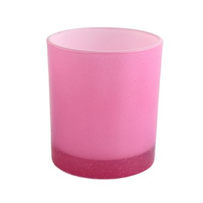 macaron pink 8oz glass candle holders for home decoration