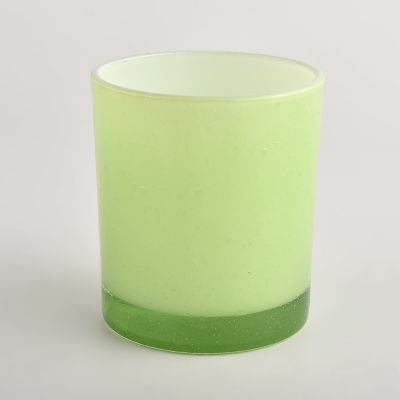 Luxury 8oz 10oz white and green color regular glass candle jar for supplier