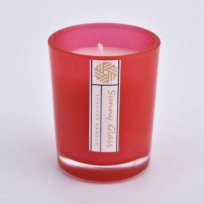 Luxury 80ml spray red glass candle jar for supplier