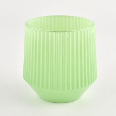 wholesale stripe glass candle container with home decor