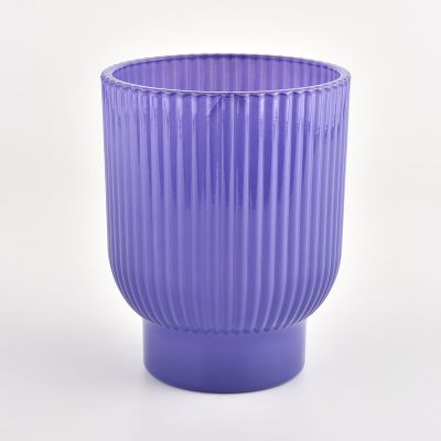 10oz 12oz purple color vertical glass candle jars in bulk